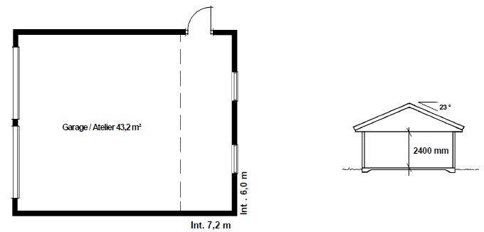 Garage double distribué par HEJ'France spécialiste de la maison bois basse consommation