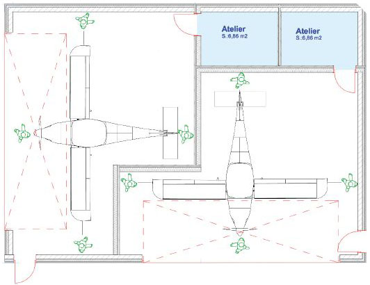 Hangar Garage ULM ossature bois distribué par HEJ'France spécialiste de la maison bois basse consommation