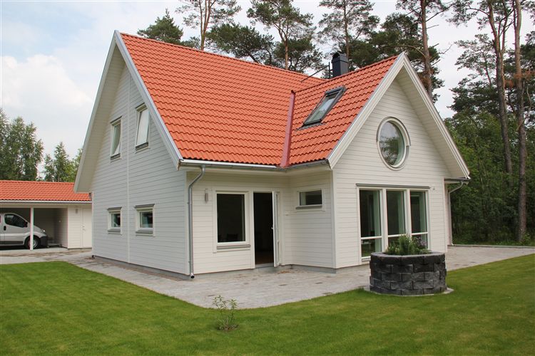 photo Maison ossature bois suédoise BBC et haute qualité construite en france ou en suede provenant du catalogue Hej France VastkustStugan