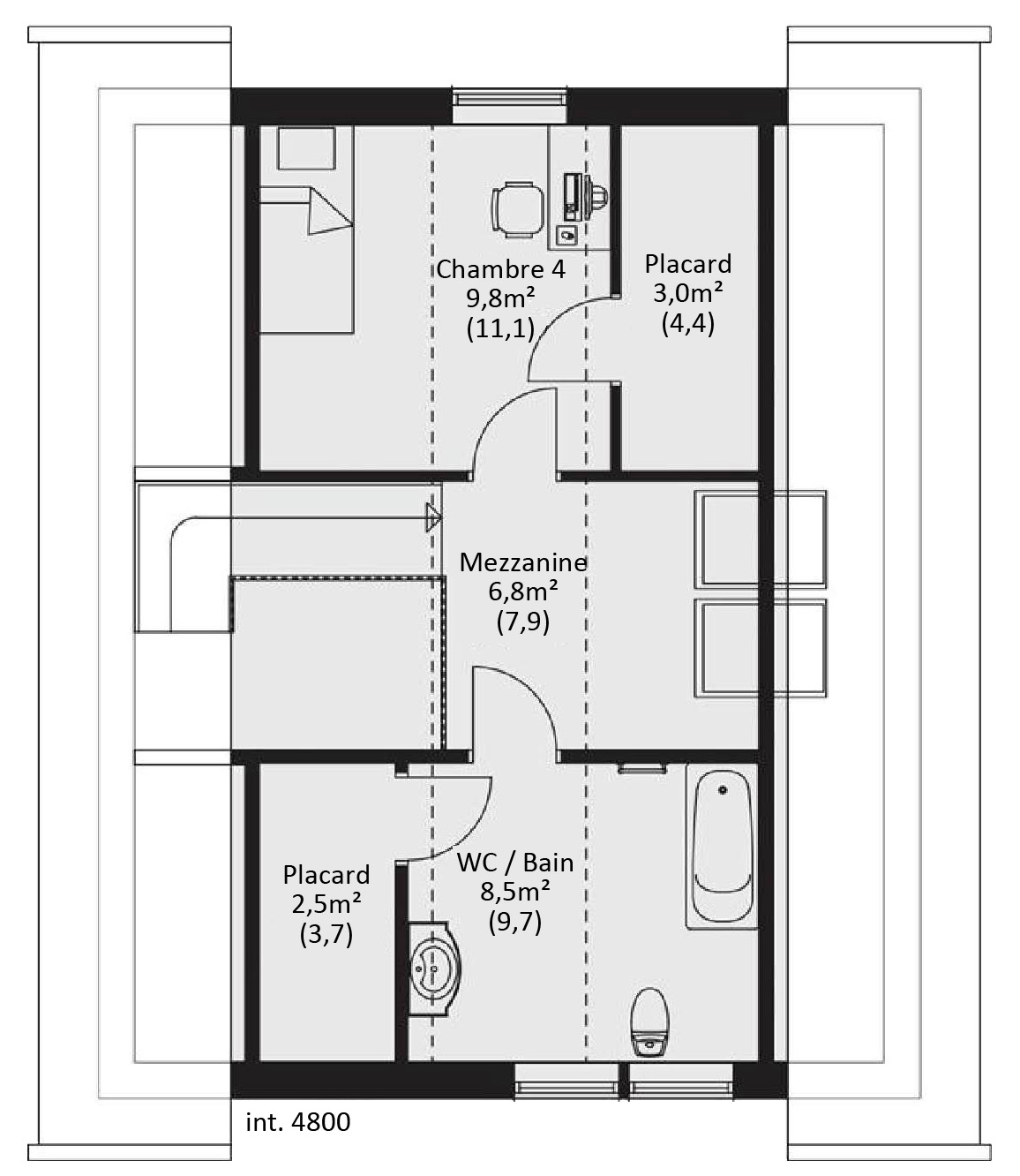 plan Maison ossature bois suédoise étage BBC et haute qualité provenant du catalogue Hej France VastkustStugan