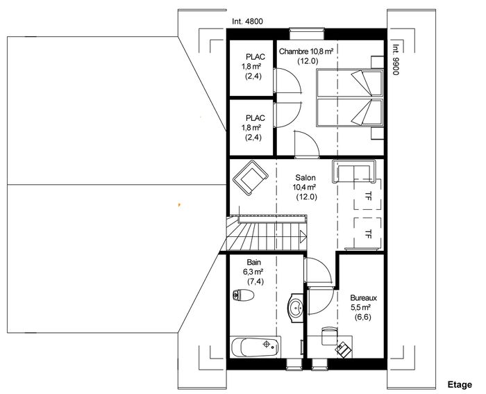 plan Maison ossature bois suédoise étage BBC et haute qualité provenant du catalogue Hej France VastkustStugan