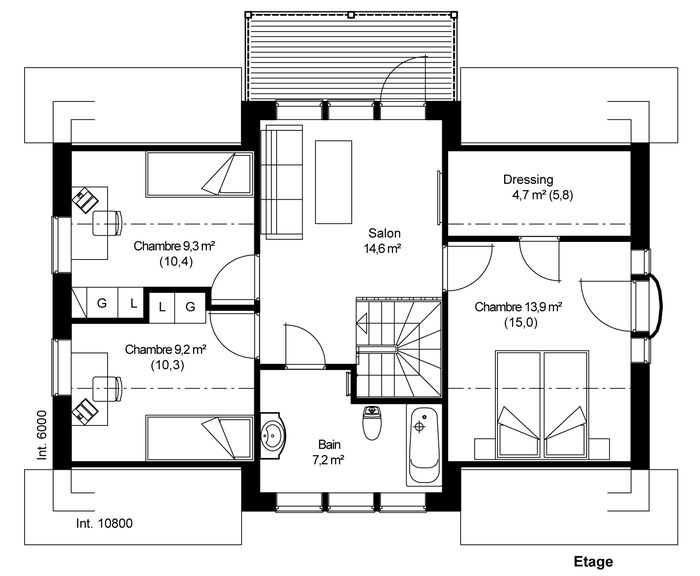 plan Maison ossature bois suédoise étage BBC et haute qualité provenant du catalogue Hej France VastkustStugan