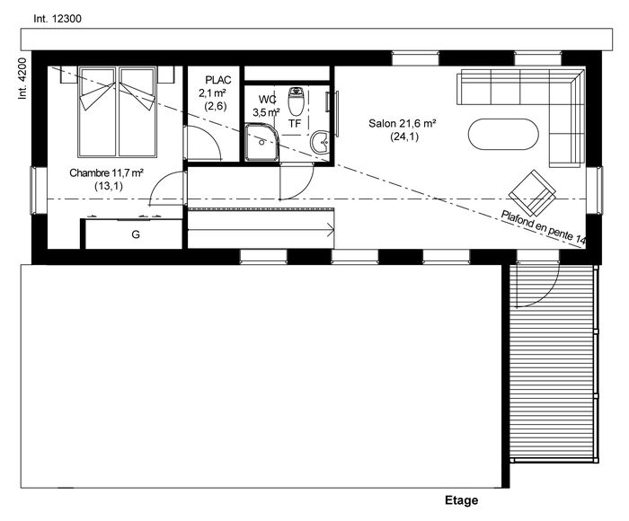 plan Maison ossature bois suédoise étage BBC et haute qualité provenant du catalogue Hej France VastkustStugan