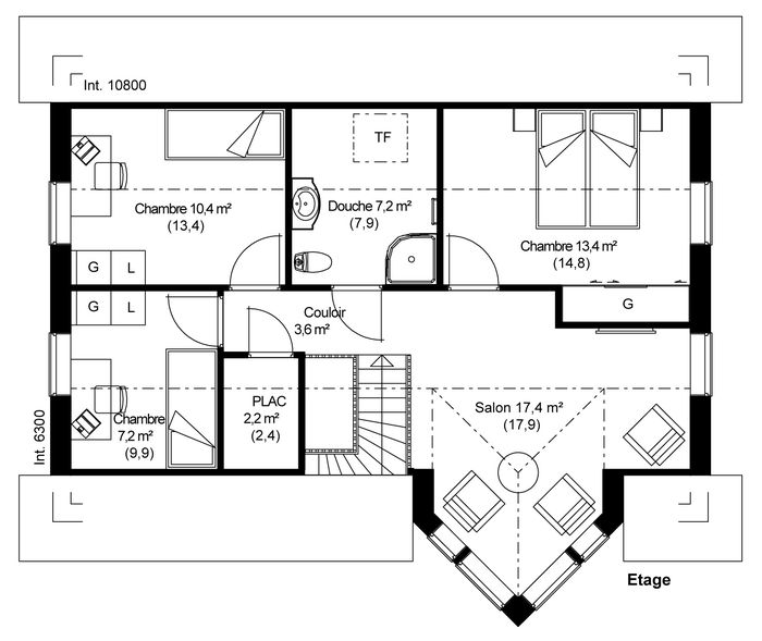 plan Maison ossature bois suédoise étage BBC et haute qualité provenant du catalogue Hej France VastkustStugan