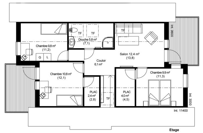 plan Maison ossature bois suédoise étage BBC et haute qualité provenant du catalogue Hej France VastkustStugan