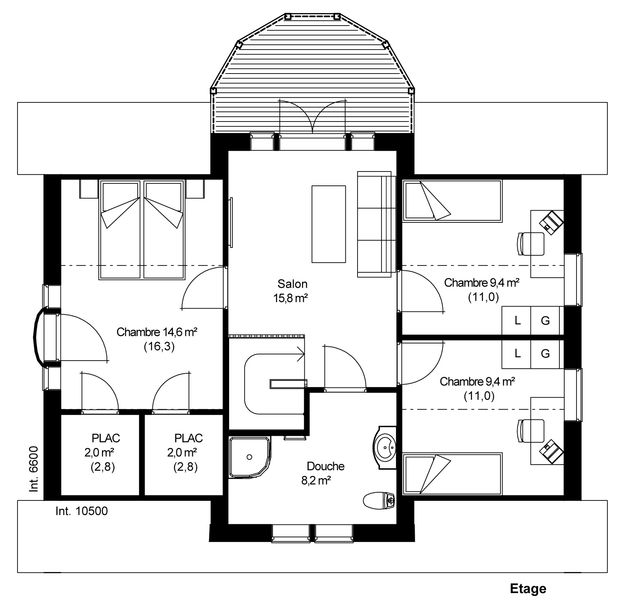 plan Maison ossature bois suédoise étage BBC et haute qualité provenant du catalogue Hej France VastkustStugan