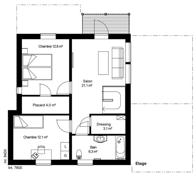 plan Maison ossature bois suédoise étage BBC et haute qualité provenant du catalogue Hej France VastkustStugan